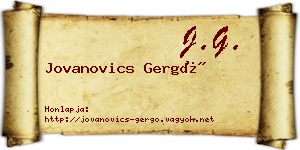 Jovanovics Gergő névjegykártya