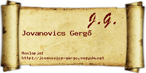 Jovanovics Gergő névjegykártya